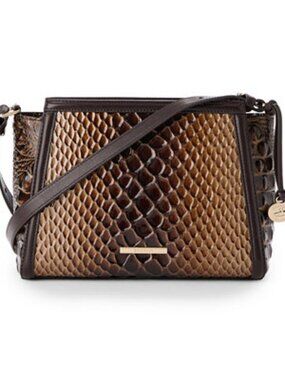 NWT Brahmin Hillary Toffee Caldwell Beige Brown Leather Summer Crossbody Bag